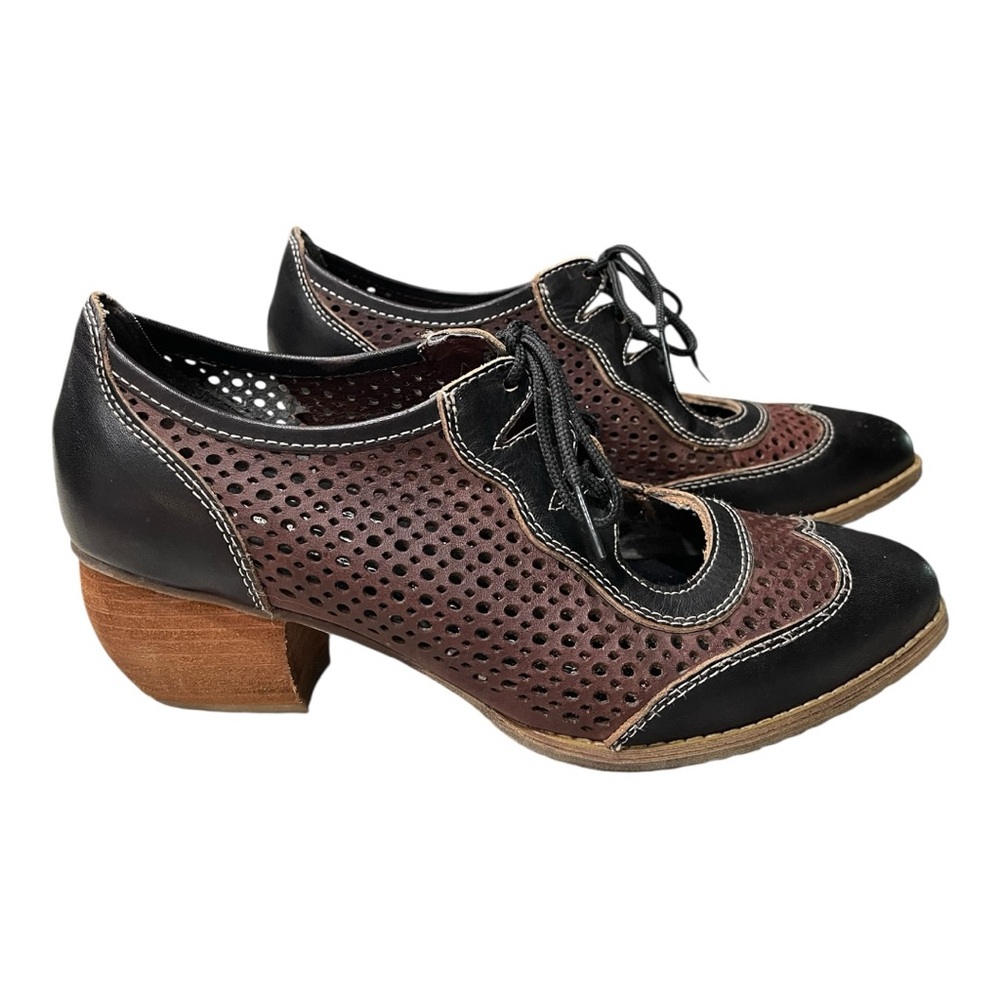 L’Artiste by Spring Step “Gabriel” Leather Oxford Heels – Size 9 Whimsigoth Boho - Picture 3 of 10